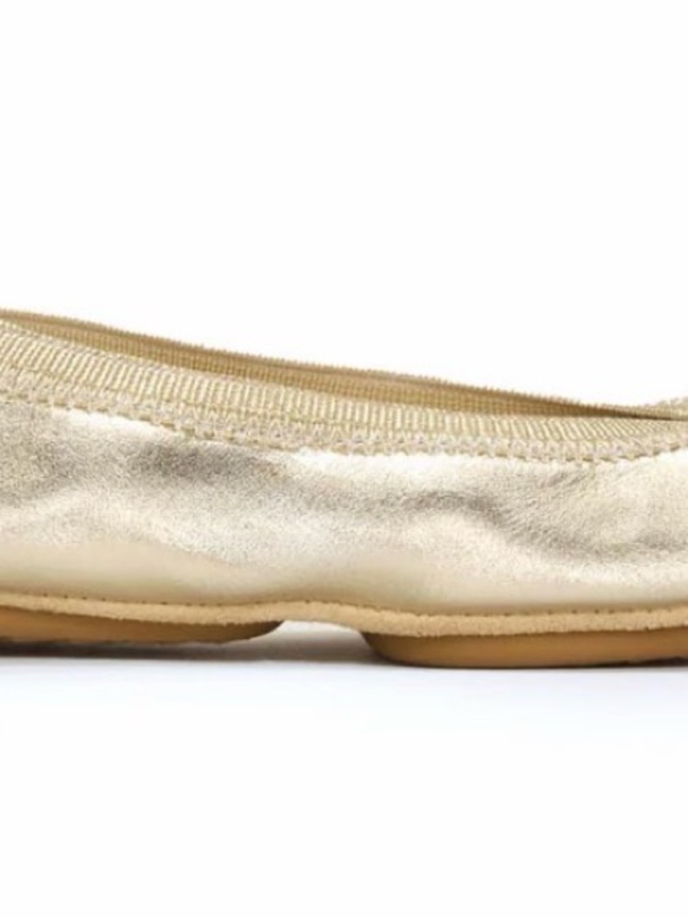 NWT brand NEW Yosi Samra Metallic Gold Leather Foldable Ballet Flats - Picture 3 of 4
